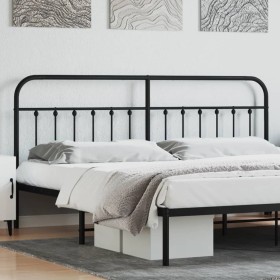 Black metal headboard 193 cm by vidaXL, Headboards and footboards - Ref: Foro24-352615, Price: 47,09 €, Discount: %