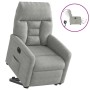 Sillón eléctrico reclinable elevable tela microfibra gris claro