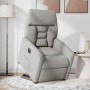 Sillón eléctrico reclinable elevable tela microfibra gris claro