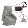 Sillón eléctrico reclinable elevable tela microfibra gris claro