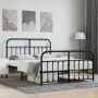 Estructura de cama cabecero y estribo metal negro 140x200 cm de vidaXL, Camas y somieres - Ref: Foro24-352597, Precio: 128,09...