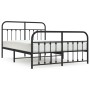 Black metal headboard and footboard bed frame 140x200 cm by vidaXL, Beds and slatted bases - Ref: Foro24-352597, Price: 130,0...