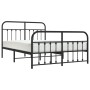 Black metal headboard and footboard bed frame 140x200 cm by vidaXL, Beds and slatted bases - Ref: Foro24-352597, Price: 130,0...