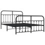 Black metal headboard and footboard bed frame 140x200 cm by vidaXL, Beds and slatted bases - Ref: Foro24-352597, Price: 130,0...