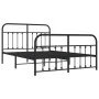 Black metal headboard and footboard bed frame 140x200 cm by vidaXL, Beds and slatted bases - Ref: Foro24-352597, Price: 128,0...