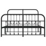 Black metal headboard and footboard bed frame 140x200 cm by vidaXL, Beds and slatted bases - Ref: Foro24-352597, Price: 130,0...