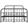 Black metal headboard and footboard bed frame 140x200 cm by vidaXL, Beds and slatted bases - Ref: Foro24-352597, Price: 128,0...