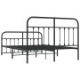 Black metal headboard and footboard bed frame 140x200 cm by vidaXL, Beds and slatted bases - Ref: Foro24-352597, Price: 130,0...