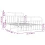 Black metal headboard and footboard bed frame 140x200 cm by vidaXL, Beds and slatted bases - Ref: Foro24-352597, Price: 128,0...