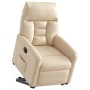 Sillón eléctrico reclinable elevable tela microfibra beige