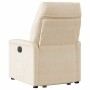 Sillón eléctrico reclinable elevable tela microfibra beige