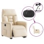 Sillón eléctrico reclinable elevable tela microfibra beige