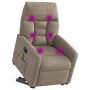 Sillón masaje eléctrico reclinable elevable tela gris taupe