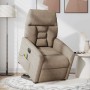 Sillón masaje eléctrico reclinable elevable tela gris taupe