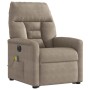 Sillón masaje eléctrico reclinable elevable tela gris taupe