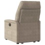 Sillón masaje eléctrico reclinable elevable tela gris taupe