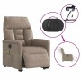 Sillón masaje eléctrico reclinable elevable tela gris taupe