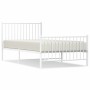 Metal bed frame with headboard and footboard white 100x200 cm by vidaXL, Beds and slatted bases - Ref: Foro24-350944, Price: ...