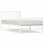 Metal bed frame with headboard and footboard white 100x200 cm by vidaXL, Beds and slatted bases - Ref: Foro24-350944, Price: ...