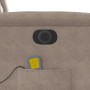 Sillón masaje eléctrico reclinable elevable tela gris taupe