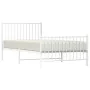 Metal bed frame with headboard and footboard white 100x200 cm by vidaXL, Beds and slatted bases - Ref: Foro24-350944, Price: ...