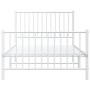 Metal bed frame with headboard and footboard white 100x200 cm by vidaXL, Beds and slatted bases - Ref: Foro24-350944, Price: ...