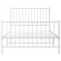 Metal bed frame with headboard and footboard white 100x200 cm by vidaXL, Beds and slatted bases - Ref: Foro24-350944, Price: ...