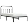 Bed frame with black metal headboard 100x190 cm by vidaXL, Beds and slatted bases - Ref: Foro24-352572, Price: 79,40 €, Disco...