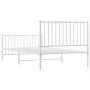 Metal bed frame with headboard and footboard white 100x200 cm by vidaXL, Beds and slatted bases - Ref: Foro24-350944, Price: ...