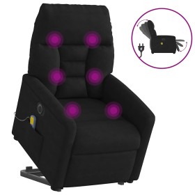 Sillón masaje eléctrico reclinable elevable tela negro