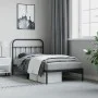 Bed frame with black metal headboard 100x190 cm by vidaXL, Beds and slatted bases - Ref: Foro24-352572, Price: 79,40 €, Disco...