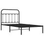 Bed frame with black metal headboard 100x190 cm by vidaXL, Beds and slatted bases - Ref: Foro24-352572, Price: 79,40 €, Disco...