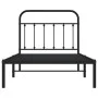 Bed frame with black metal headboard 100x190 cm by vidaXL, Beds and slatted bases - Ref: Foro24-352572, Price: 79,40 €, Disco...