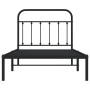 Estructura de cama con cabecero metal negro 100x190 cm de vidaXL, Camas y somieres - Ref: Foro24-352572, Precio: 80,61 €, Des...