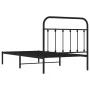 Bed frame with black metal headboard 100x190 cm by vidaXL, Beds and slatted bases - Ref: Foro24-352572, Price: 79,40 €, Disco...