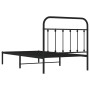 Estructura de cama con cabecero metal negro 100x190 cm de vidaXL, Camas y somieres - Ref: Foro24-352572, Precio: 80,61 €, Des...