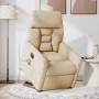 Sillón masaje eléctrico reclinable elevable tela crema