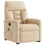 Sillón masaje eléctrico reclinable elevable tela crema