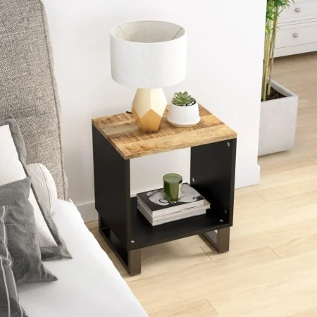 Mesa de centro madera maciza mango y contrachapada 40x31x46 cm de vidaXL, Mesas de centro - Ref: Foro24-350640, Precio: 36,47...