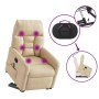 Sillón masaje eléctrico reclinable elevable tela crema