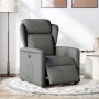 Sillón reclinable eléctrico de tela gris oscuro