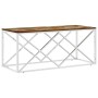 Mesa de centro acero inoxidable y madera maciza reciclada de vidaXL, Mesas de centro - Ref: Foro24-349968, Precio: 81,34 €, D...