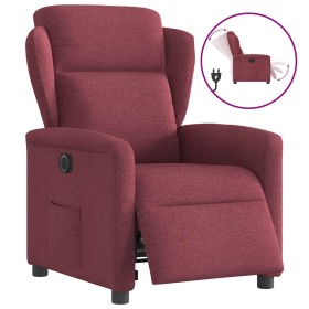 Sillón reclinable eléctrico tela rojo tinto