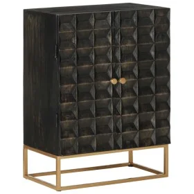 Aparador de hierro y madera maciza de mango negro 55x34x75 cm de vidaXL, Aparadores - Ref: Foro24-351679, Precio: 190,19 €, D...