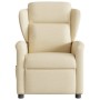Sillón reclinable eléctrico de tela crema
