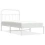 Metal bed frame with white headboard 100x190 cm by vidaXL, Beds and slatted bases - Ref: Foro24-352621, Price: 80,80 €, Disco...