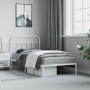 Bettgestell aus Metall mit weißem Kopfteil 100x190 cm von vidaXL, Betten und Lattenroste - Ref: Foro24-352621, Preis: 82,15 €...
