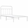 Bettgestell aus Metall mit weißem Kopfteil 100x190 cm von vidaXL, Betten und Lattenroste - Ref: Foro24-352621, Preis: 82,15 €...