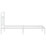 Bettgestell aus Metall mit weißem Kopfteil 100x190 cm von vidaXL, Betten und Lattenroste - Ref: Foro24-352621, Preis: 82,15 €...