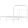 Metal bed frame with white headboard 100x190 cm by vidaXL, Beds and slatted bases - Ref: Foro24-352621, Price: 80,80 €, Disco...